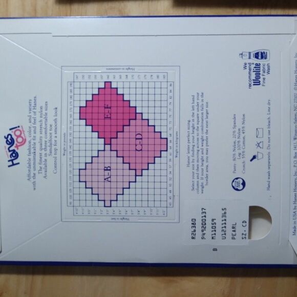 NEW DS Vintage Hanes Too! Control Top Pantyhose Style 137 Pearl (5) - Picture 4 of 7